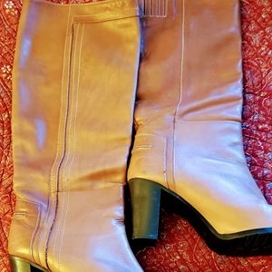 Tall Italian leather boots - stretch to fit